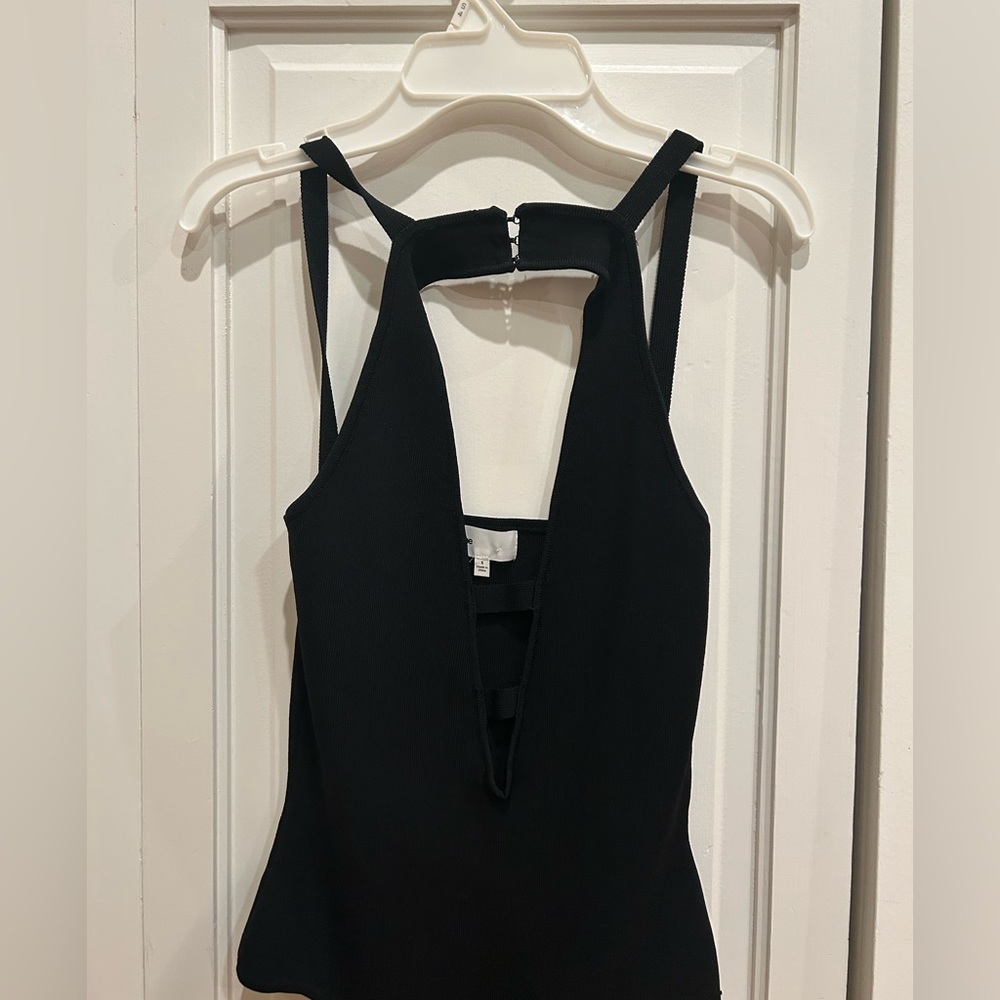 BY THE WAY black body suit with front cut out